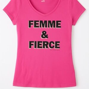 New York & Co | Pink Graphic Tee - Femme & Fierce | M | NWT